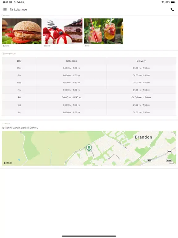 Taj Lebanese iPad  Screenshots