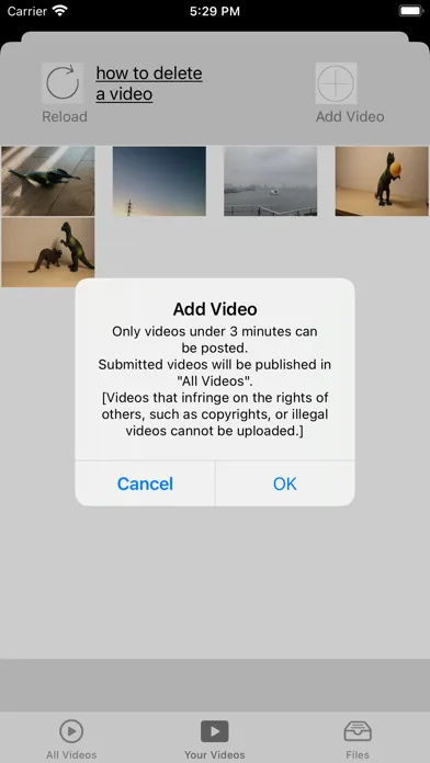 Capturas de tela do logVideo - video sharing app