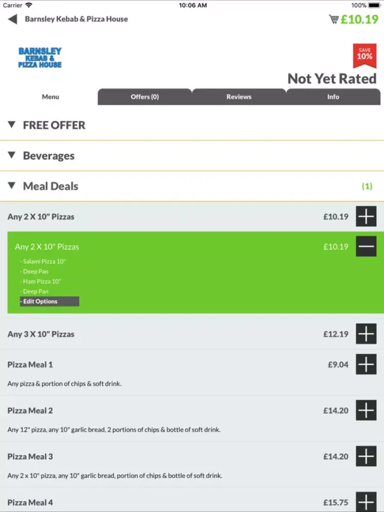 Zrzuty ekranu Barnsley Kebab & Pizza House iPad 