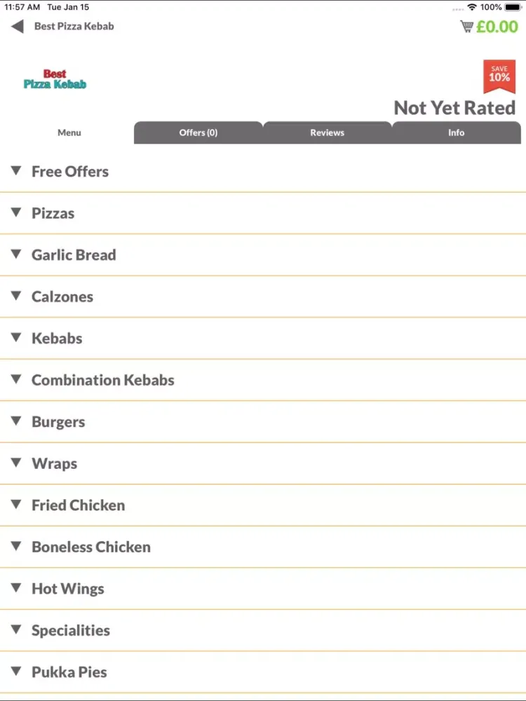 Tangkapan skrin Best Pizza Kebab DN21 iPad 