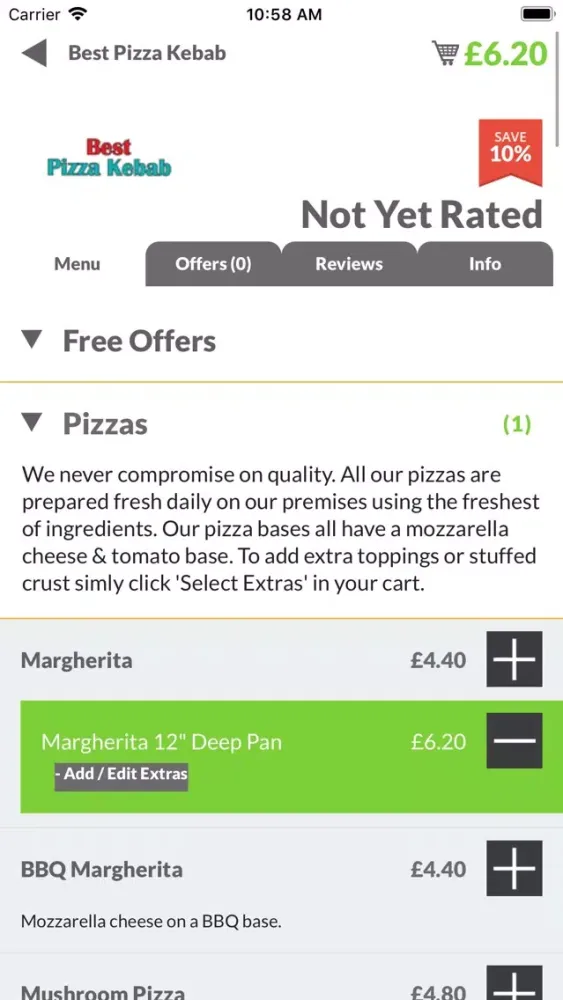 Tangkapan skrin Best Pizza Kebab DN21