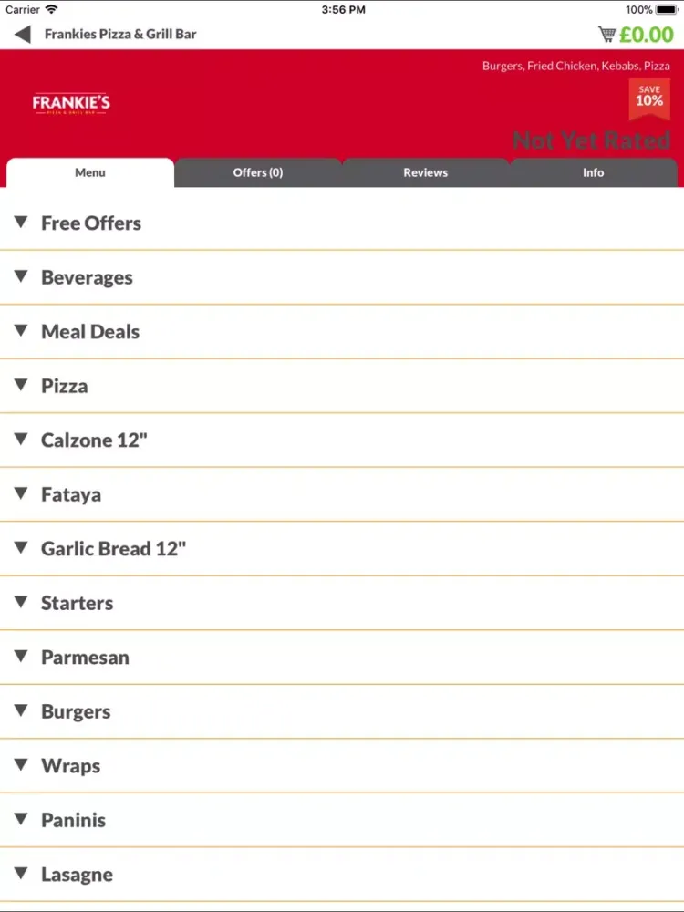 Capturas de pantalla de Frankies Pizza & Grill Bar iPad 
