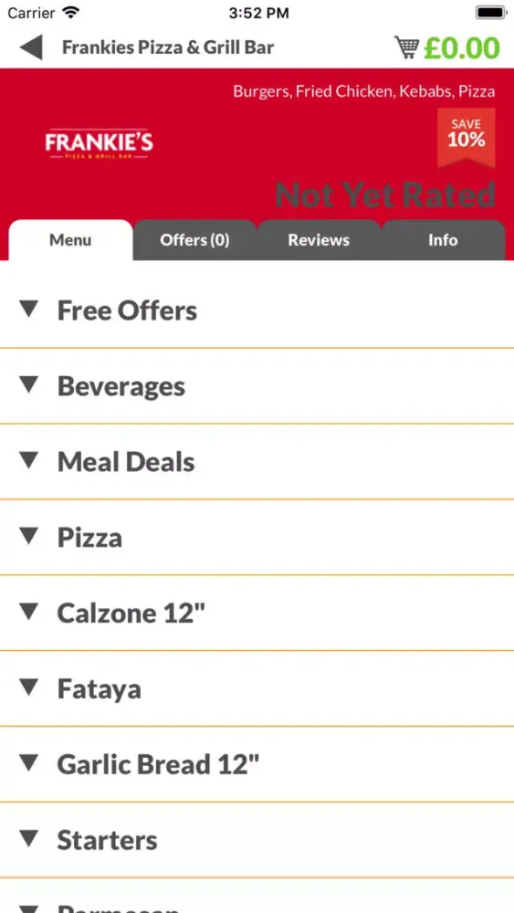 Capturas de pantalla de Frankies Pizza & Grill Bar