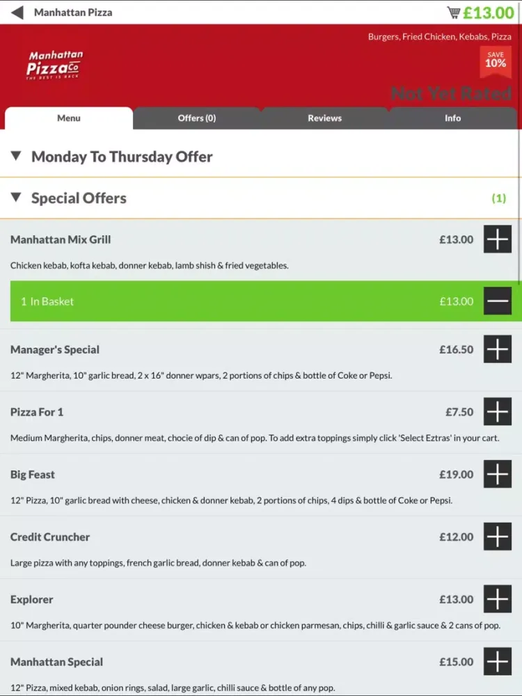 Capturas de pantalla de Manhattan Pizza SR4 iPad 
