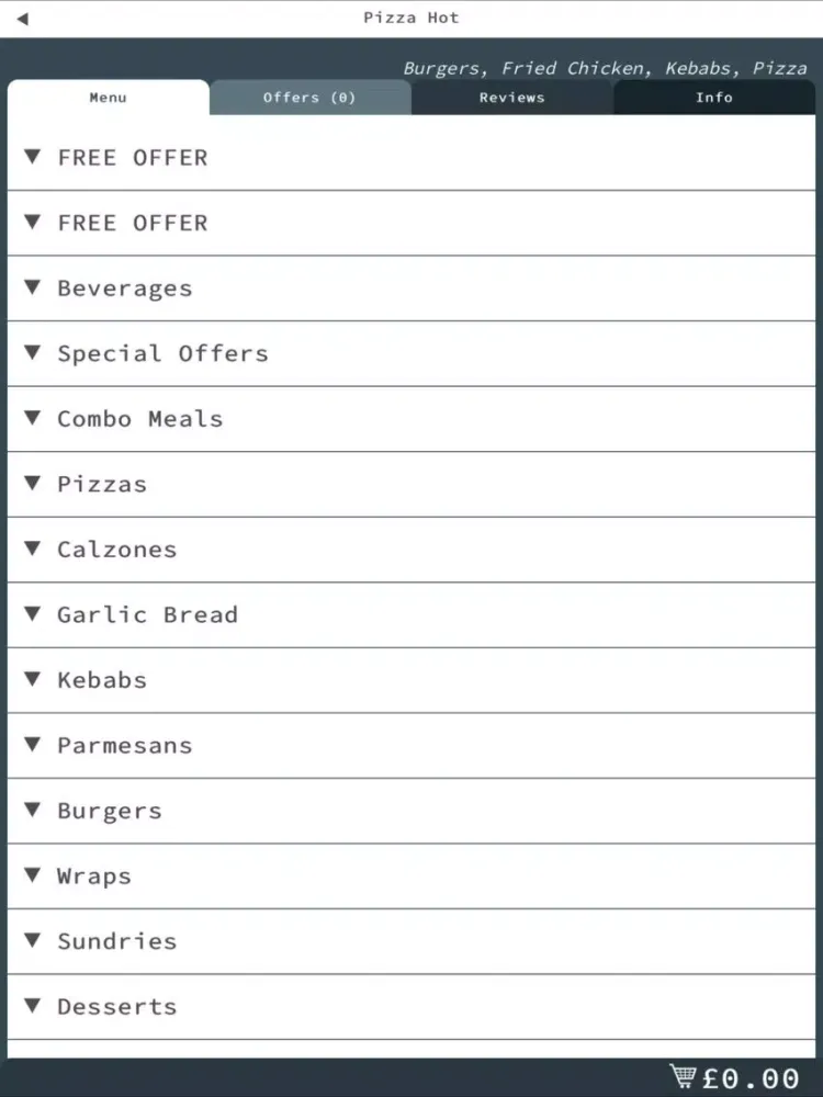 تصاویر Pizza Hot Ferryhill iPad 