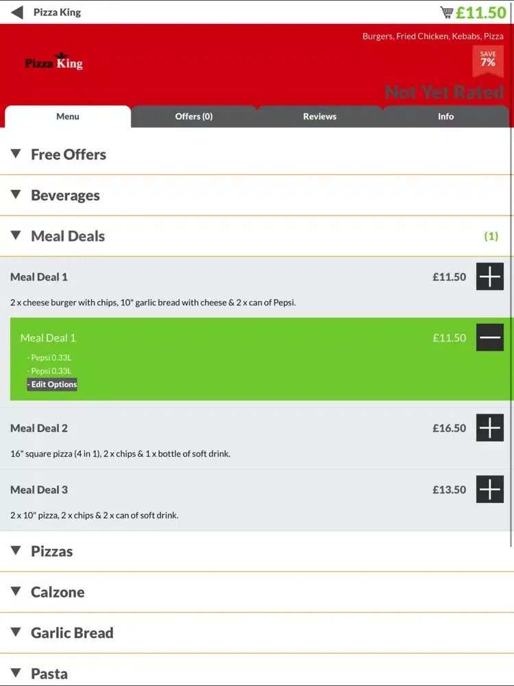 Zrzuty ekranu Pizza King NG15 iPad 