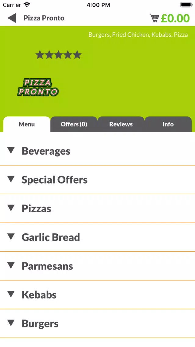 Tangkapan skrin Pizza Pronto YO7