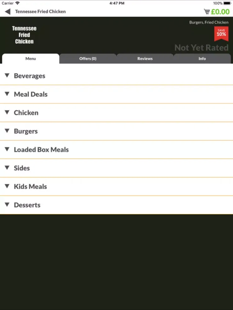Tennessee Fried Chicken B19 iPad  Screenshots