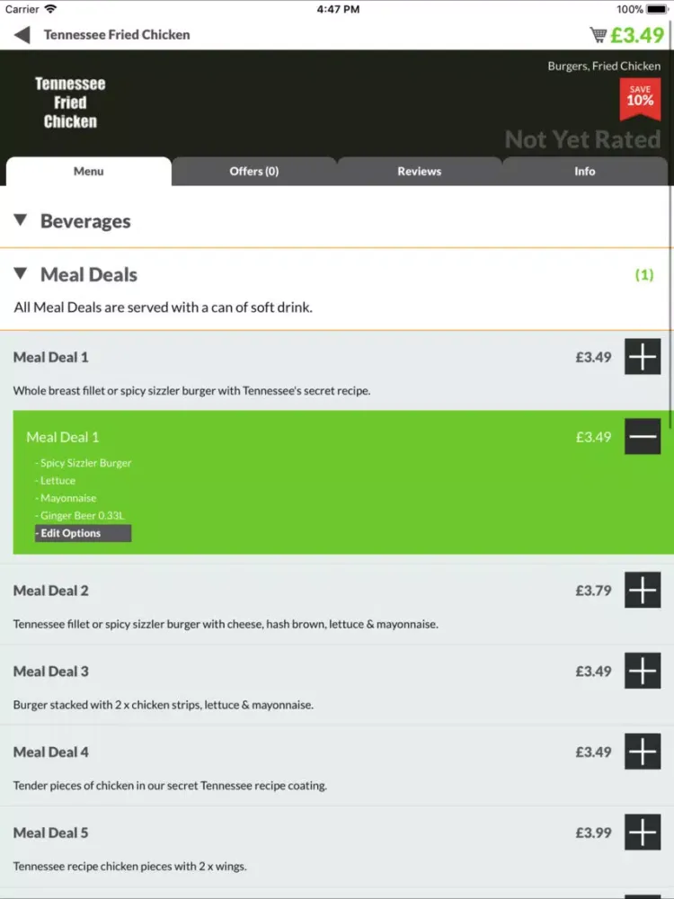 Tennessee Fried Chicken B19 iPad  Screenshots