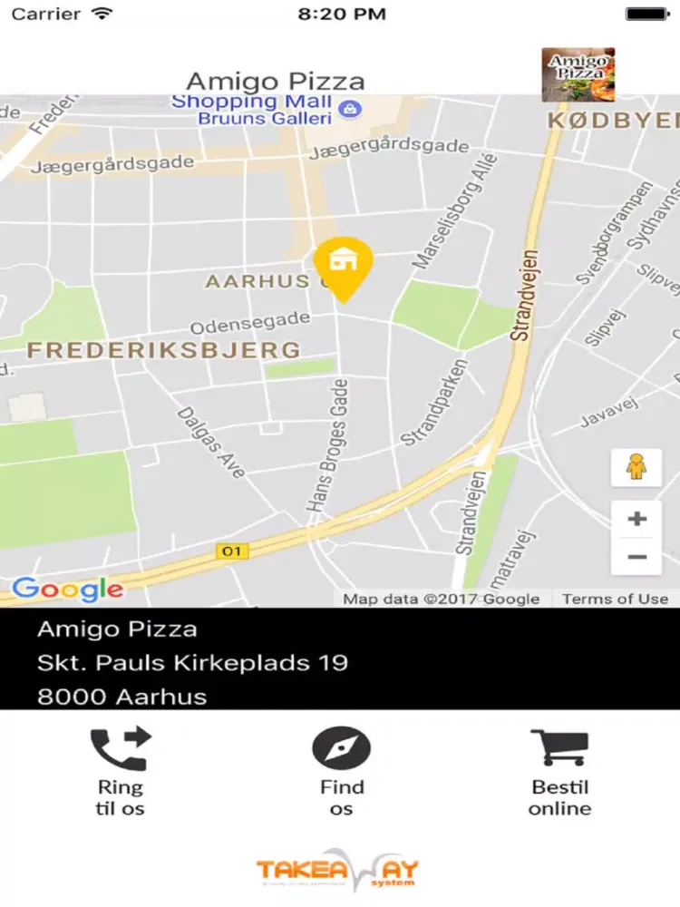 Ảnh chụp màn hình của Amigo Pizza Aarhus iPad 