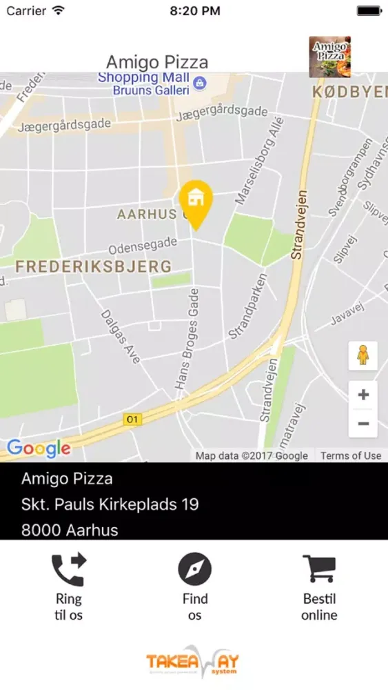 Ảnh chụp màn hình của Amigo Pizza Aarhus