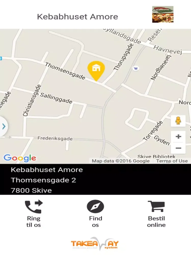 Tangkapan skrin Kebabhuset Amore Skriv iPad 