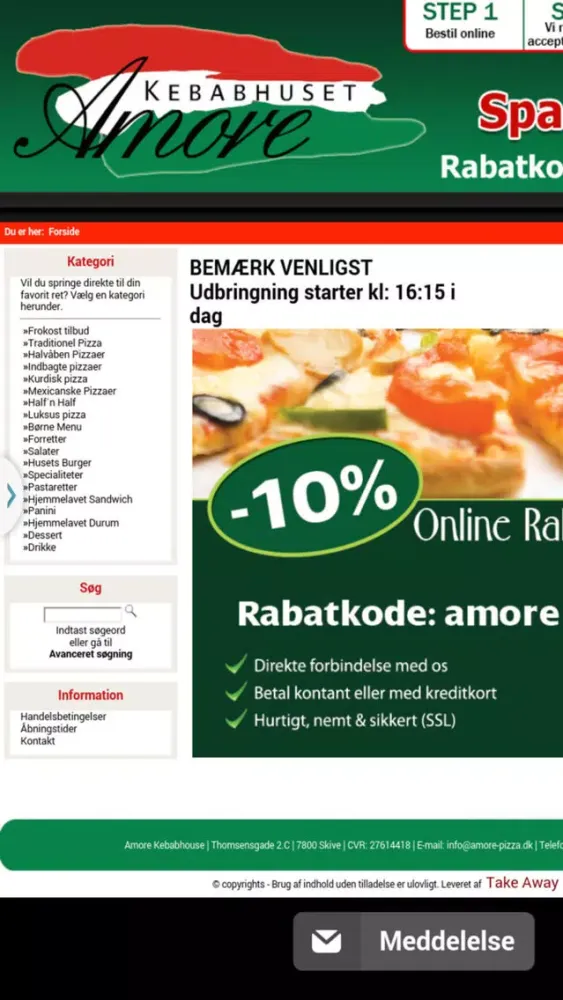 Tangkapan skrin Kebabhuset Amore Skriv