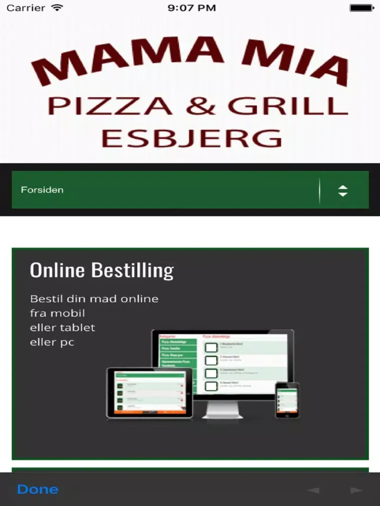 Ảnh chụp màn hình của Mama Mia Pizza Esbjerg iPad 