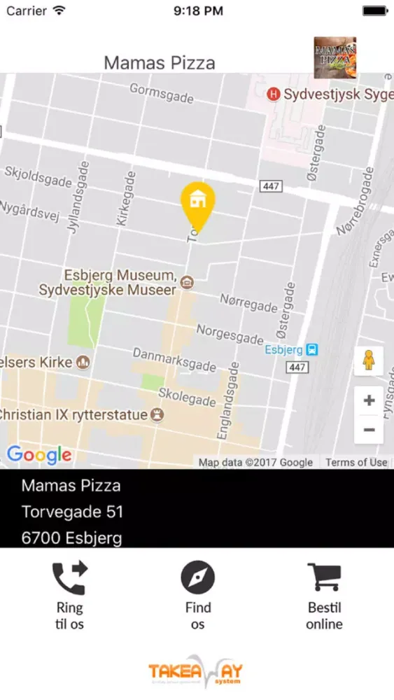 Ảnh chụp màn hình của Mamas Pizza Esbjerg