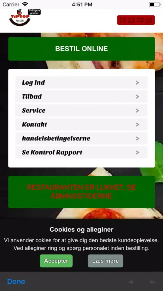 Captures d'écran de TipTop Pizza Esbjerg