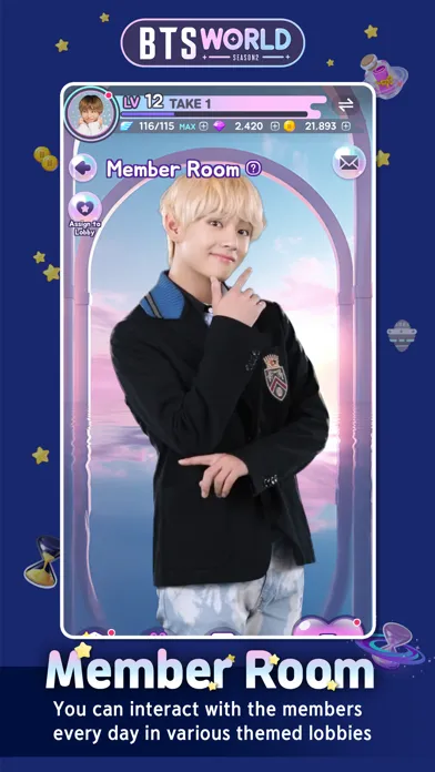 Capturas de tela do BTS WORLD Season2