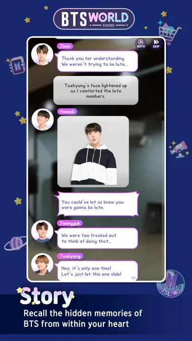 Capturas de tela do BTS WORLD Season2