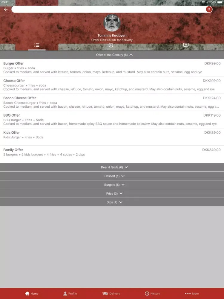 Capturas de tela do Tommi's Burger Joint Denmark iPad 