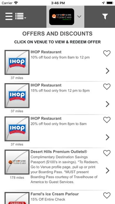 Capturas de tela do VIP Shop & Dine 4Less Card