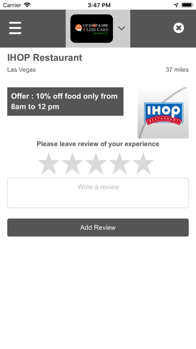 Capturas de tela do VIP Shop & Dine 4Less Card