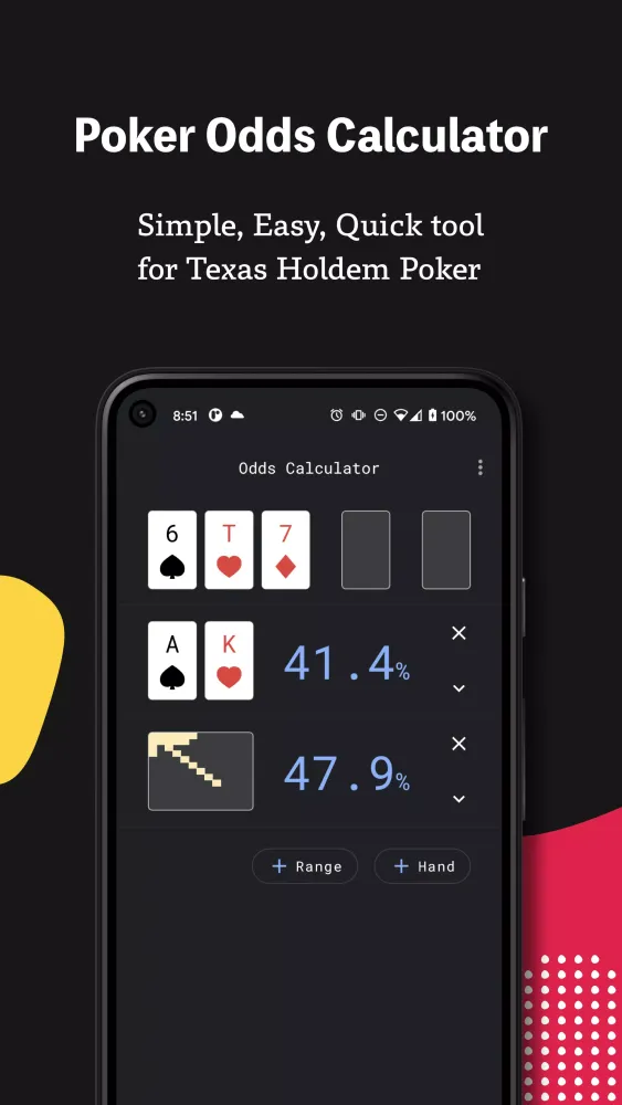 Capturas de tela do Poker Odds Calculator
