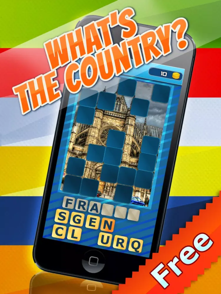 Guess The Country 1 Pic 1 Word - Fun English Learning And Picture Quiz Guessing Game For Kids FREE iPad  스크린샷
