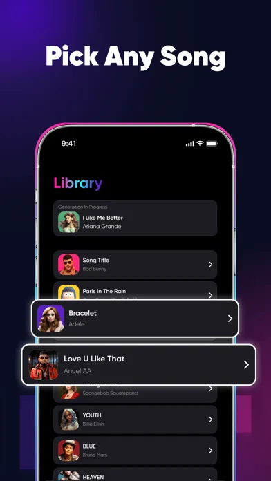 SingUp Music: AI Cover Songs Ekran Görüntüleri