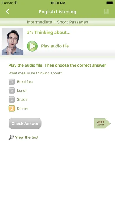 Zrzuty ekranu English Listening & Quiz