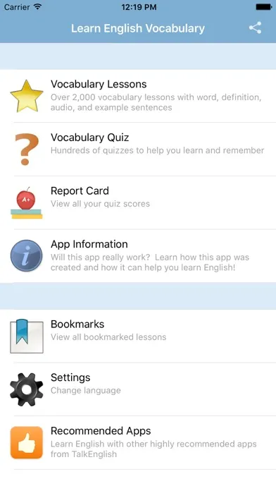 ภาพหน้าจอของ English Vocabulary 2000