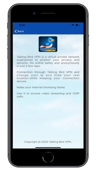 Capturas de pantalla de Talking Bird VPN