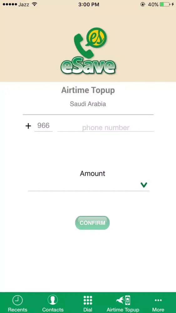 Captures d'écran de eSave Dialer