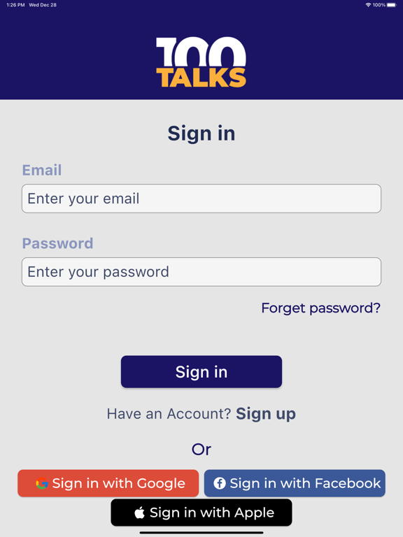 100 Talks iPad  스크린샷