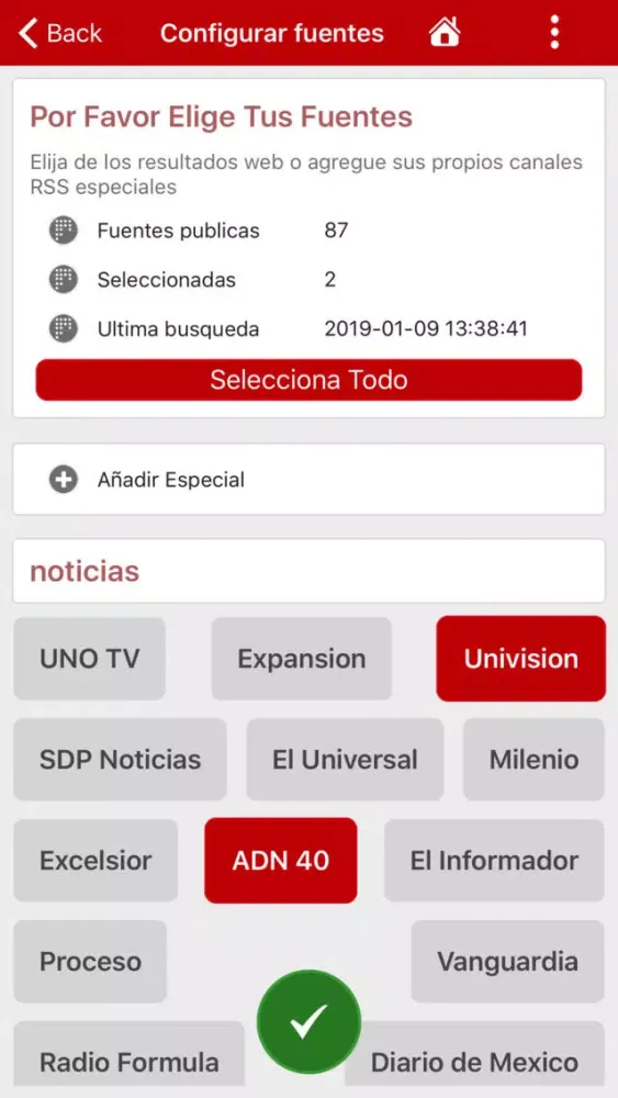 Screenshot di Mexico en tiempo real