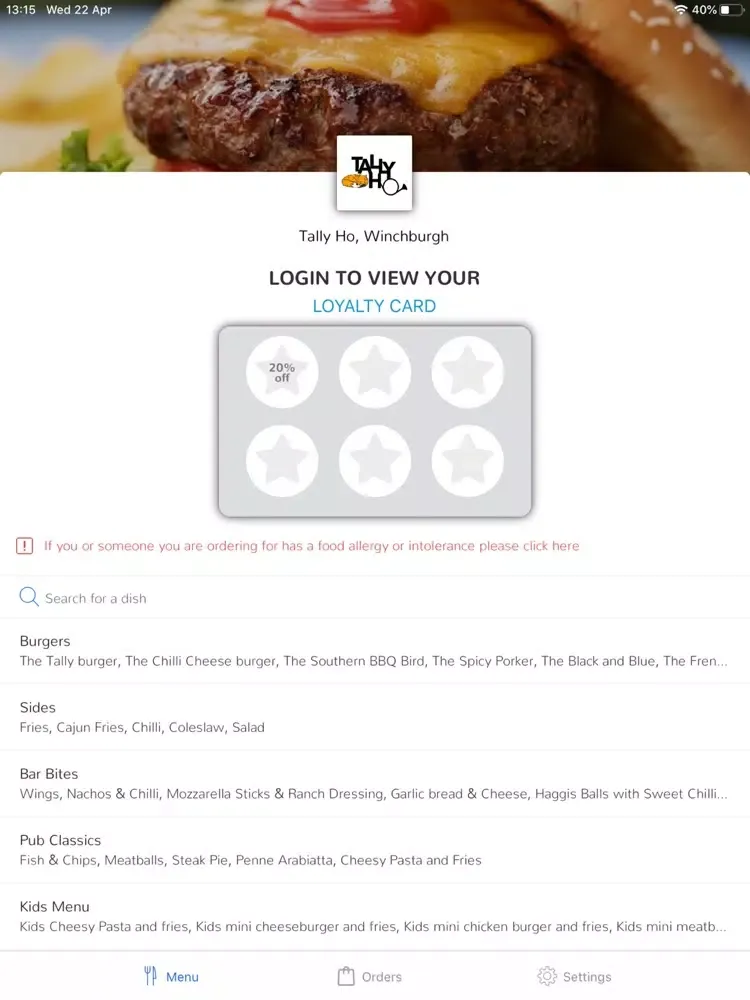 Tally Ho, Winchburgh iPad 应用截图