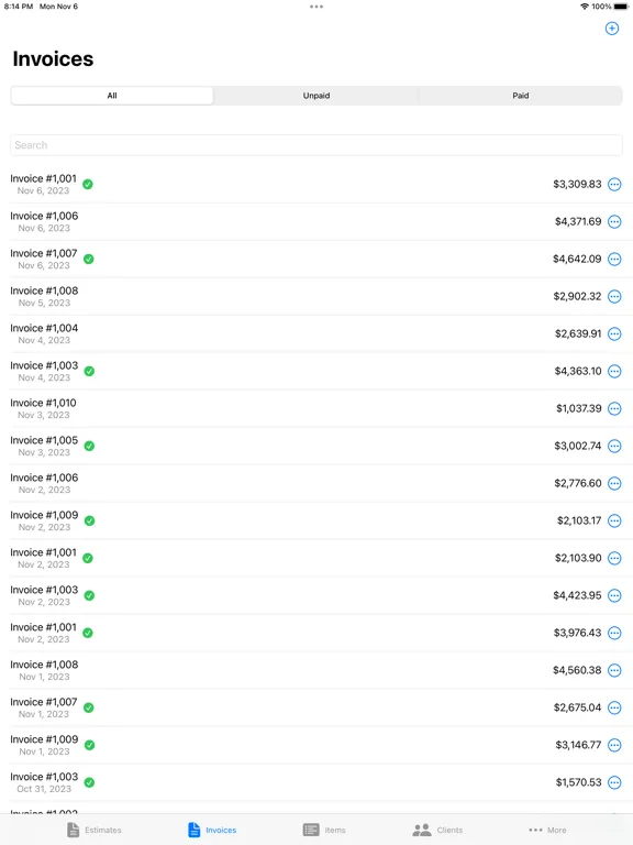 Captures d'écran de Build Invoice iPad 