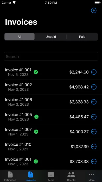 Captures d'écran de Build Invoice