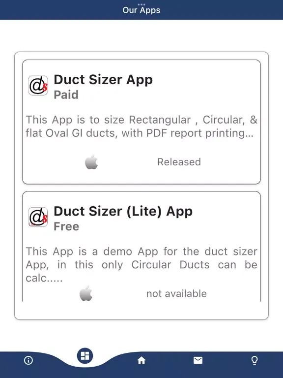 TALO Duct Sizer iPad  Screenshots
