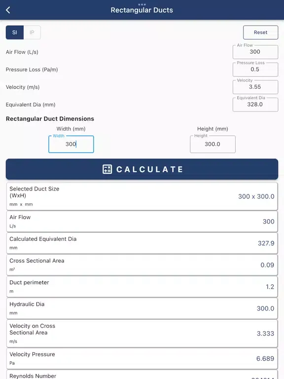 TALO Duct Sizer iPad  Screenshots