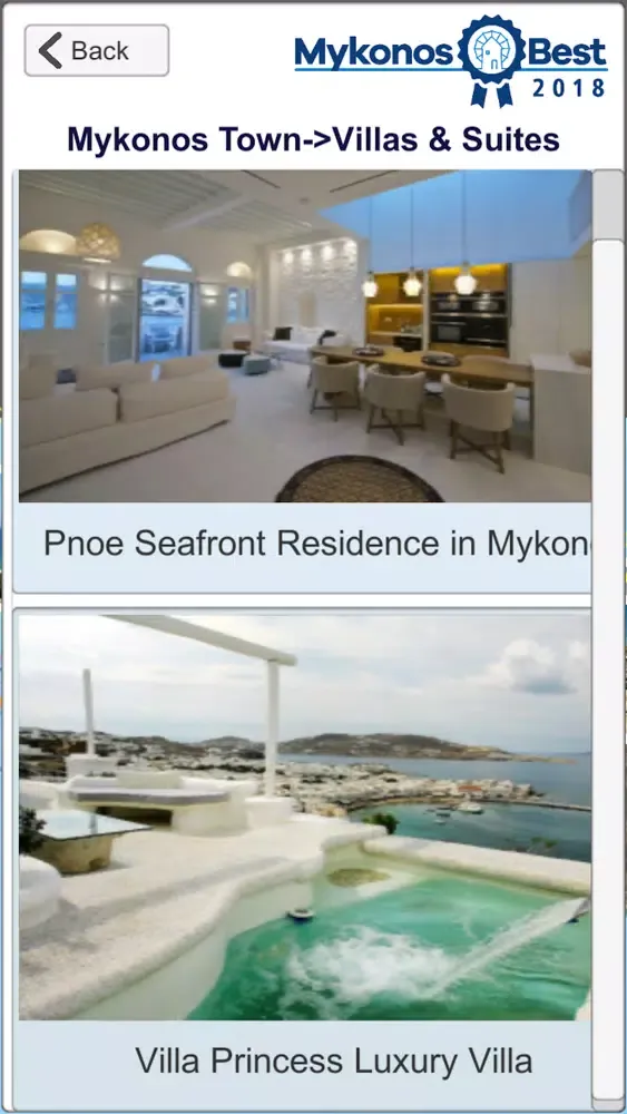 Capturas de tela do MykonosBest