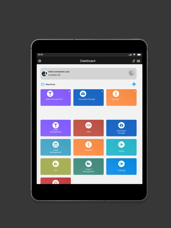 Tangkapan layar Talygen Business Intelligence iPad 