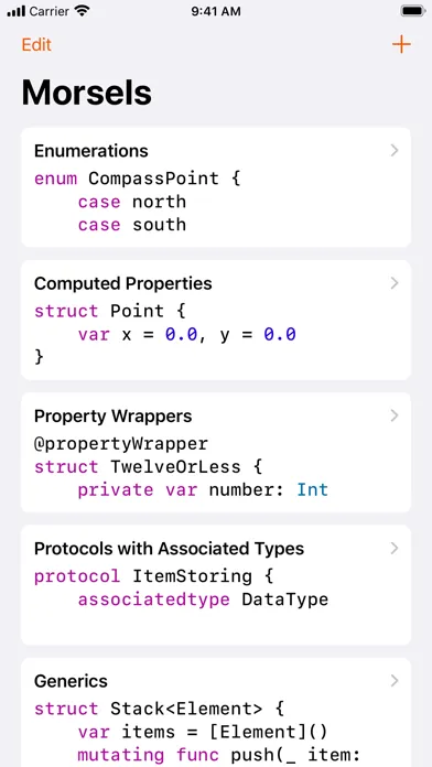 Morsels — Code Snippets Ekran Görüntüleri