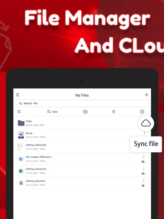 Tangkapan layar FileGet - Saving files Offline iPad 