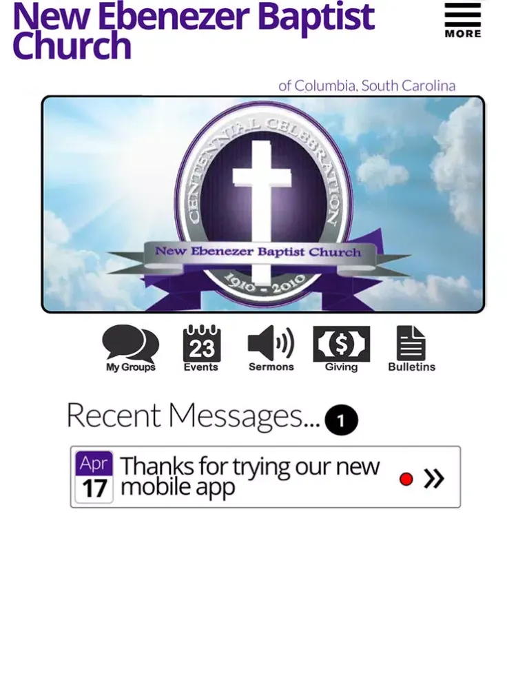 Zrzuty ekranu New Ebenezer Baptist Church Columbia SC iPad 