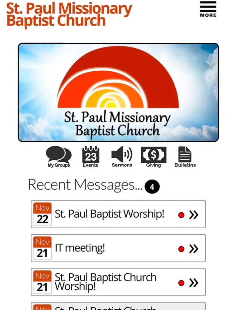 St Paul Missionary Baptist Church iPad 应用截图