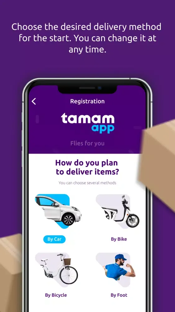 Capturas de tela do Tamam App Courier