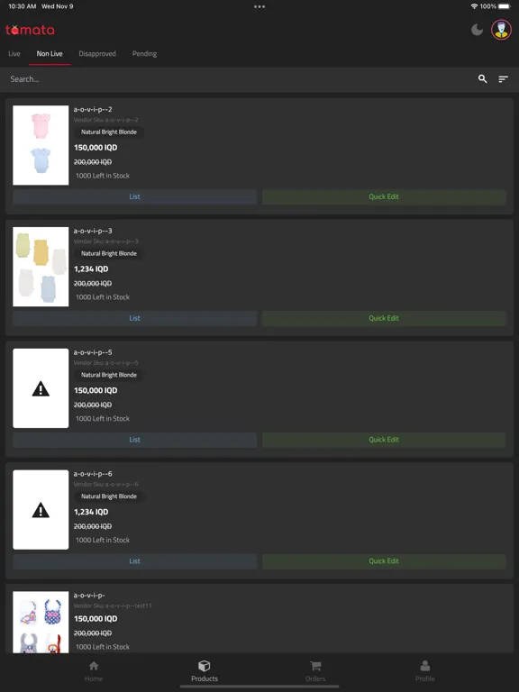 Screenshot di Tamata Vendor iPad 
