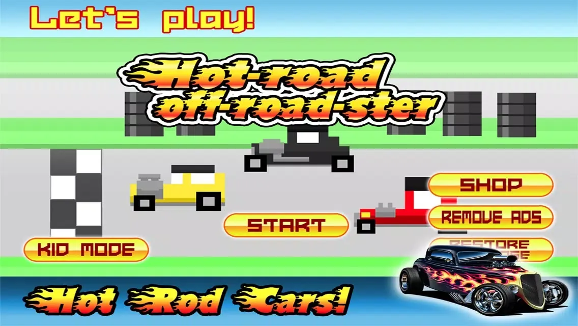 Hot-Rod Off RoadSter FREE : Super tiny Pixel Car race Ekran Görüntüleri