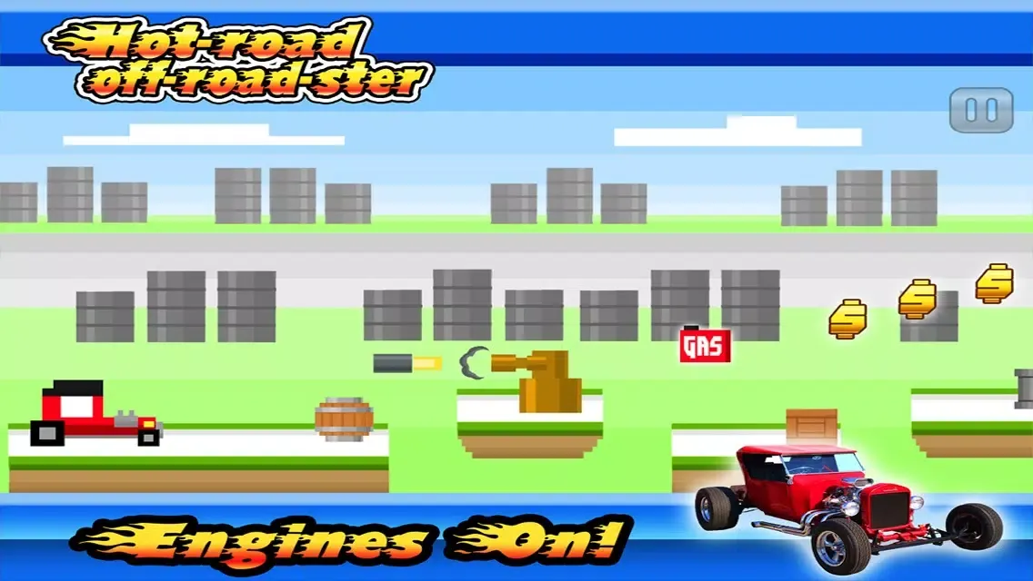 Hot-Rod Off RoadSter FREE : Super tiny Pixel Car race Ekran Görüntüleri