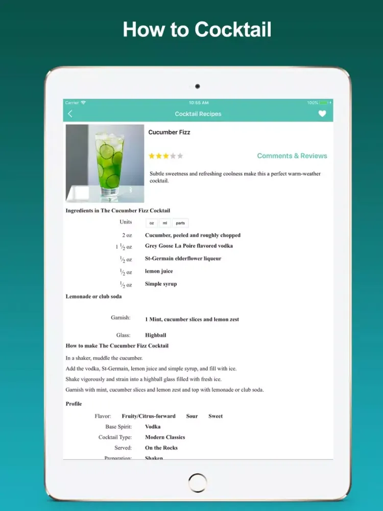 تصاویر Cocktail Recipes- Mixed Drinks iPad 